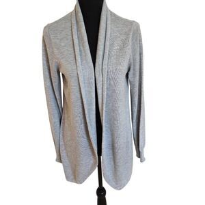 Ella Moss Womens Cozy Open Front Knit Lightweight Cardigan Gray Size Medium